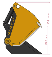 Opening height of the Silo Bucket M shear bucket