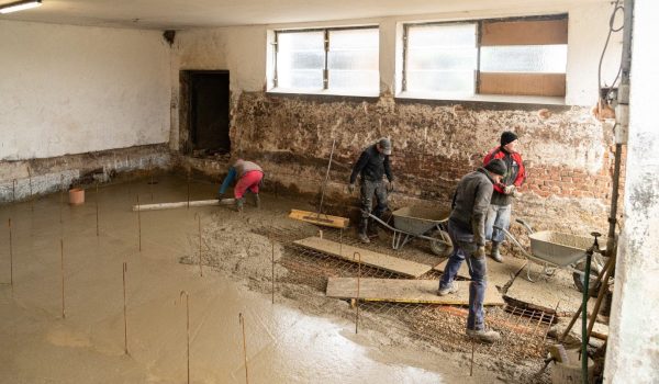 Betonieren einer Bodenplatte